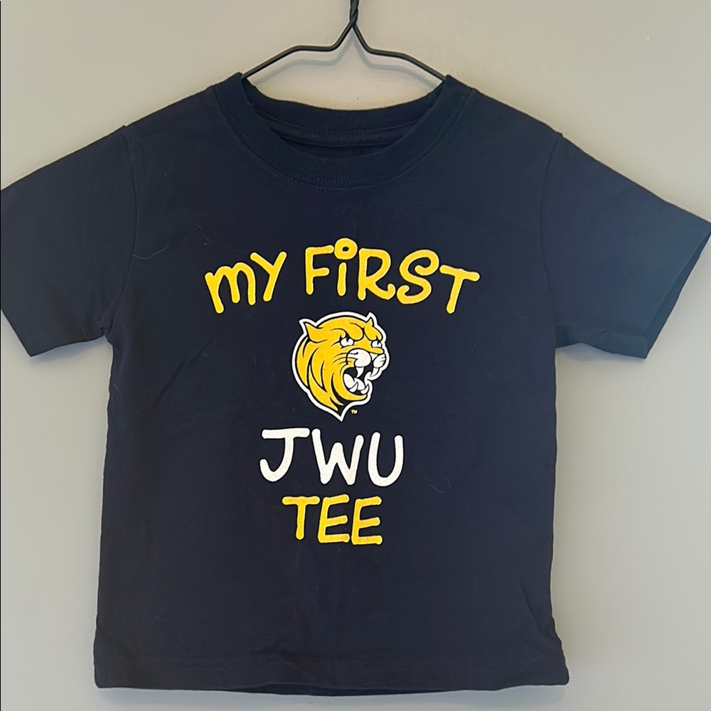 Kids Black JWU Tee with Yellow Accents